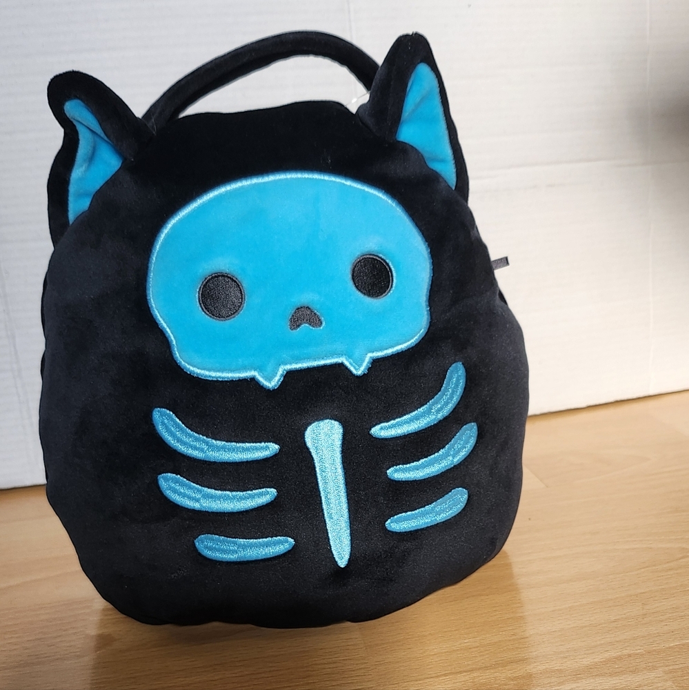 2022 Halloween Squishmallows 12" Stump The Blue Skeleton Cat Trick Or Treat Pail